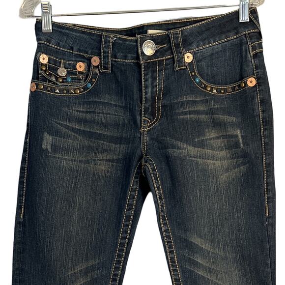True Religion Billy Jeans Womens Size 28 Blue Straight Leg Low Rise Designer - Picture 7 of 12
